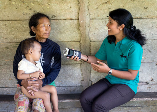 Mentawai women conducting research
